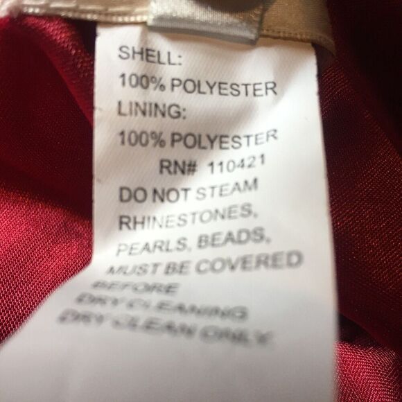 NOX NARIANNA Maroon Red Halter Rhinestone Prom Wedding Bridesmaid Formal Dress M - Picture 7 of 9